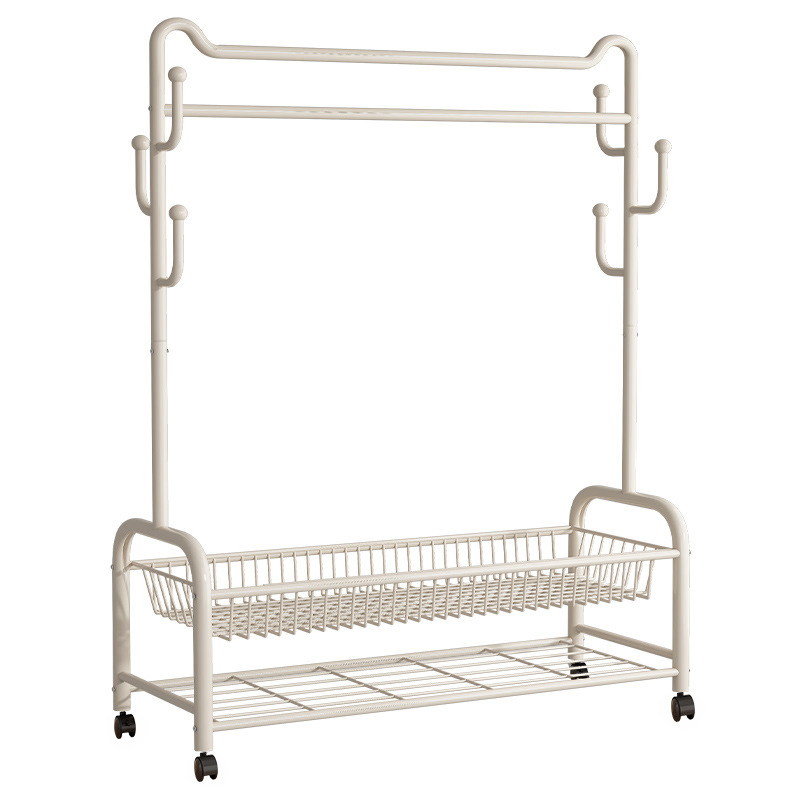 Movable Indoor Modern Metal Clothes Hanger Floor Living Room Cloth Rack