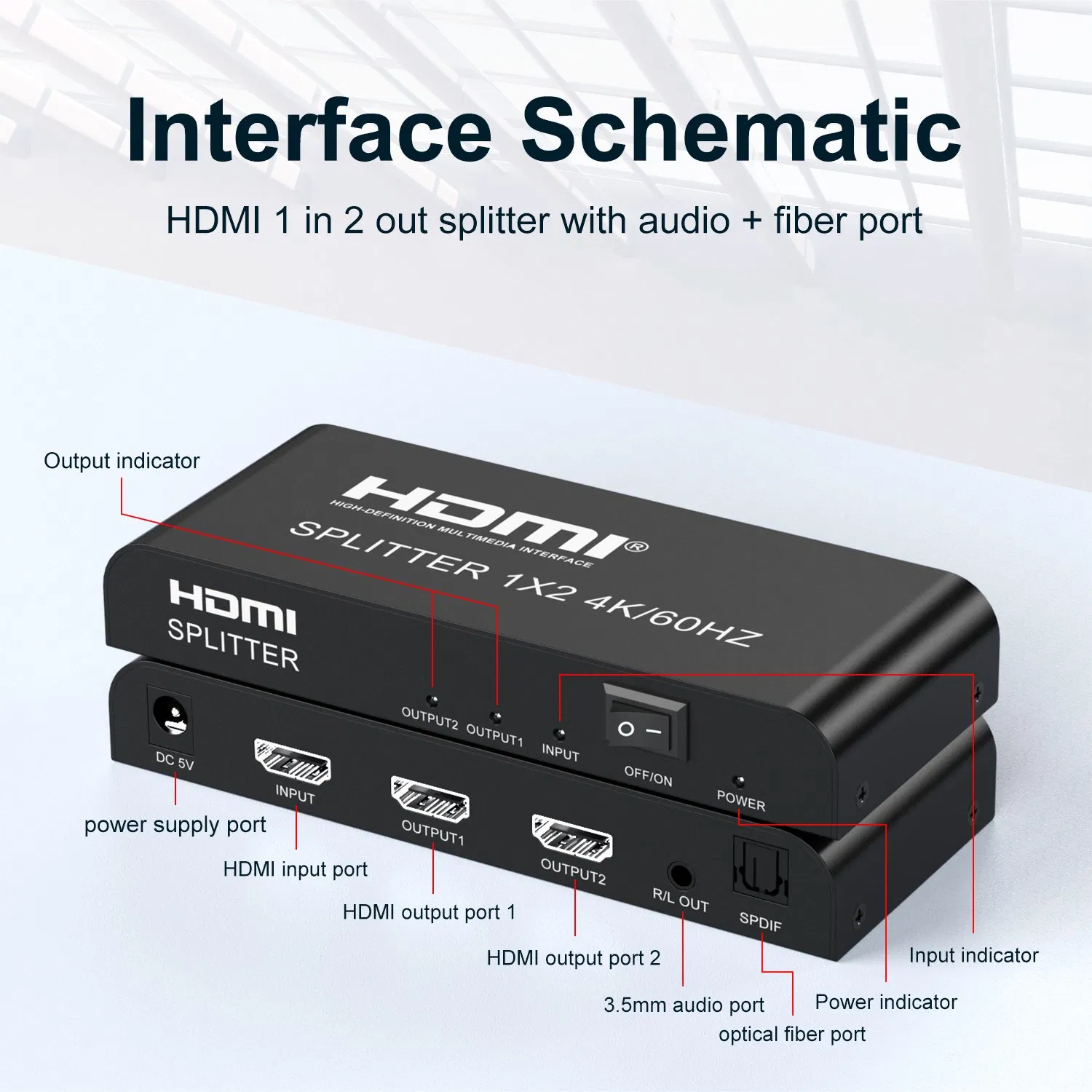 Разветвитель HDMI 1x2 4K 60Hz
