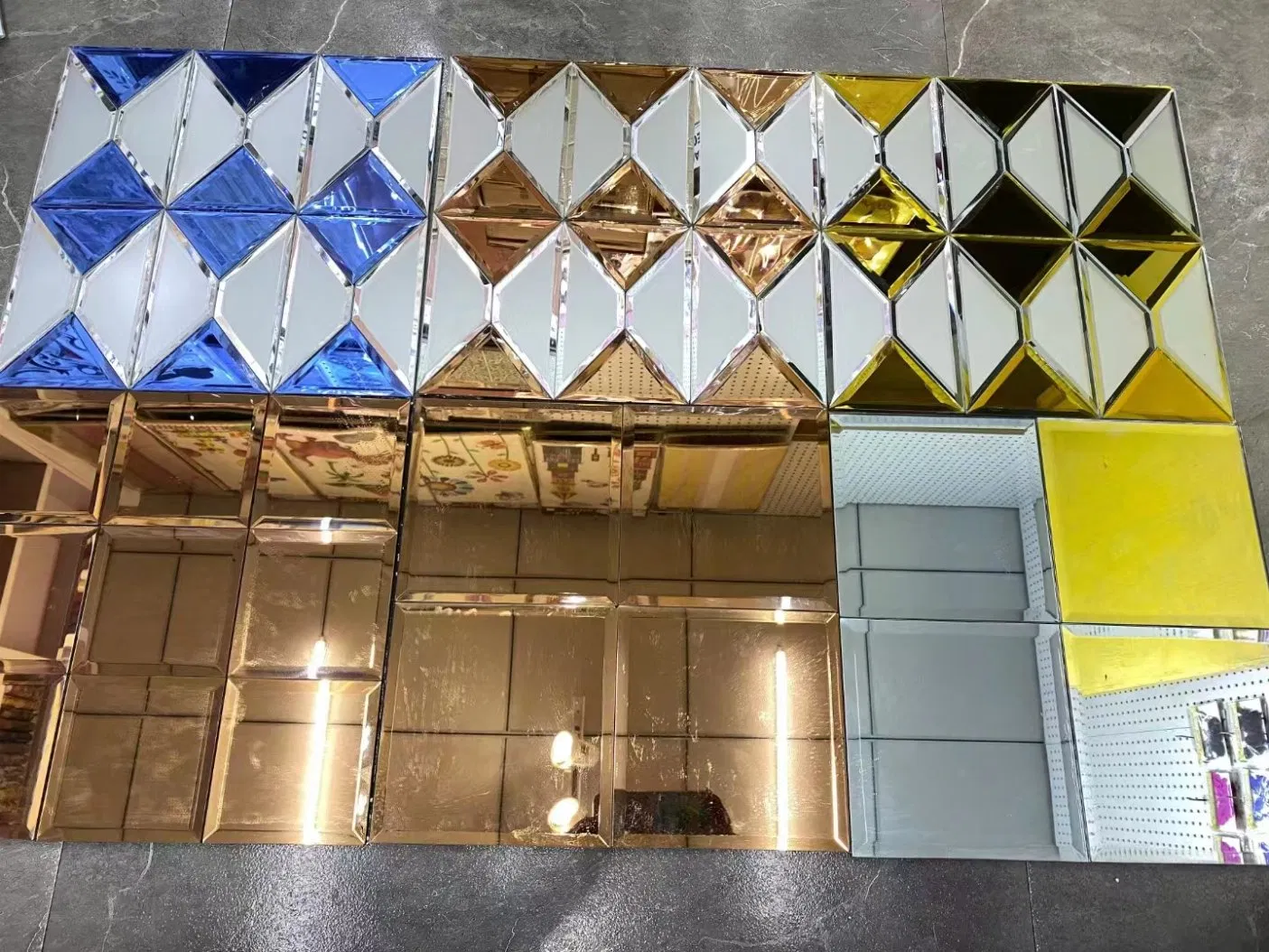 4mm 5mm 6mm Brown Beveled Mirror Tiles