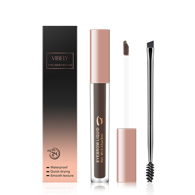 Portable Double Head Waterproof Non-Dizzy Long Lasting Dye Liquid Eyebrow Cream