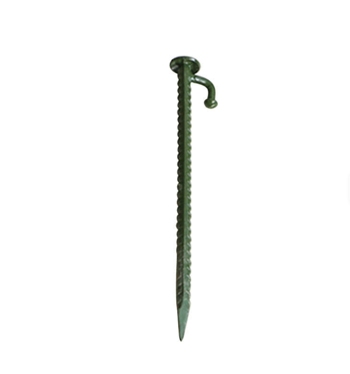 Green Galvanized Threaded Ground Nails - Accessories for Camouflage Net Support Poles