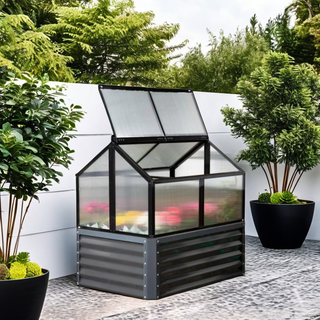 Теплица мини с крышей приподнятая грядка для двора