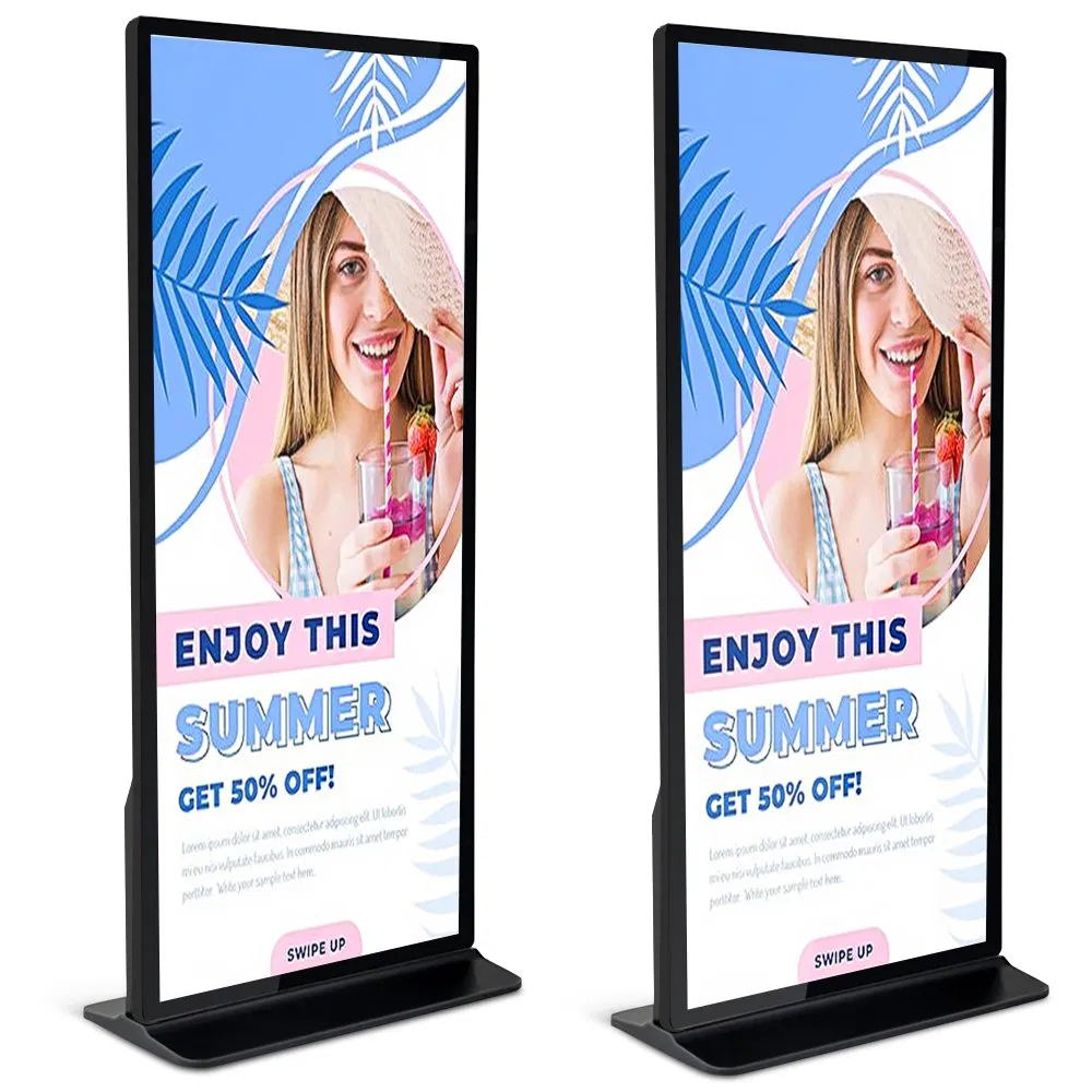 Aiyos 86 Inch Indoor Digital Kiosk Android OS Optional Windows Full Screen Digital Signage for Museum Malls Restaurant Hospital Resort