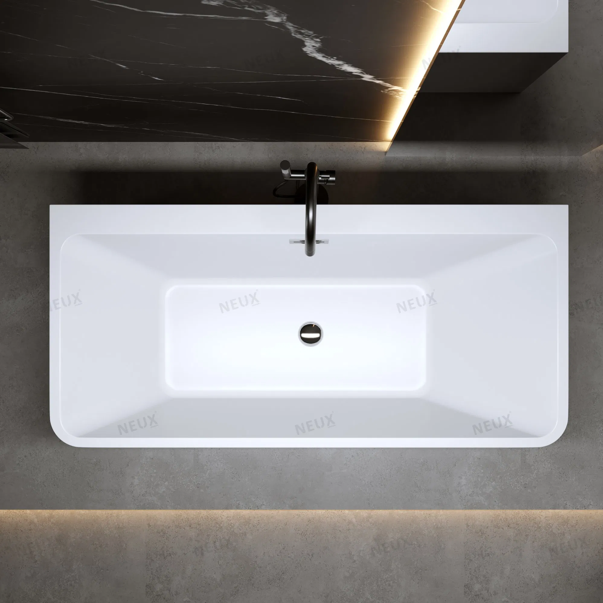 Акриловая ванна прямоугольная отдельностоящая LT-715