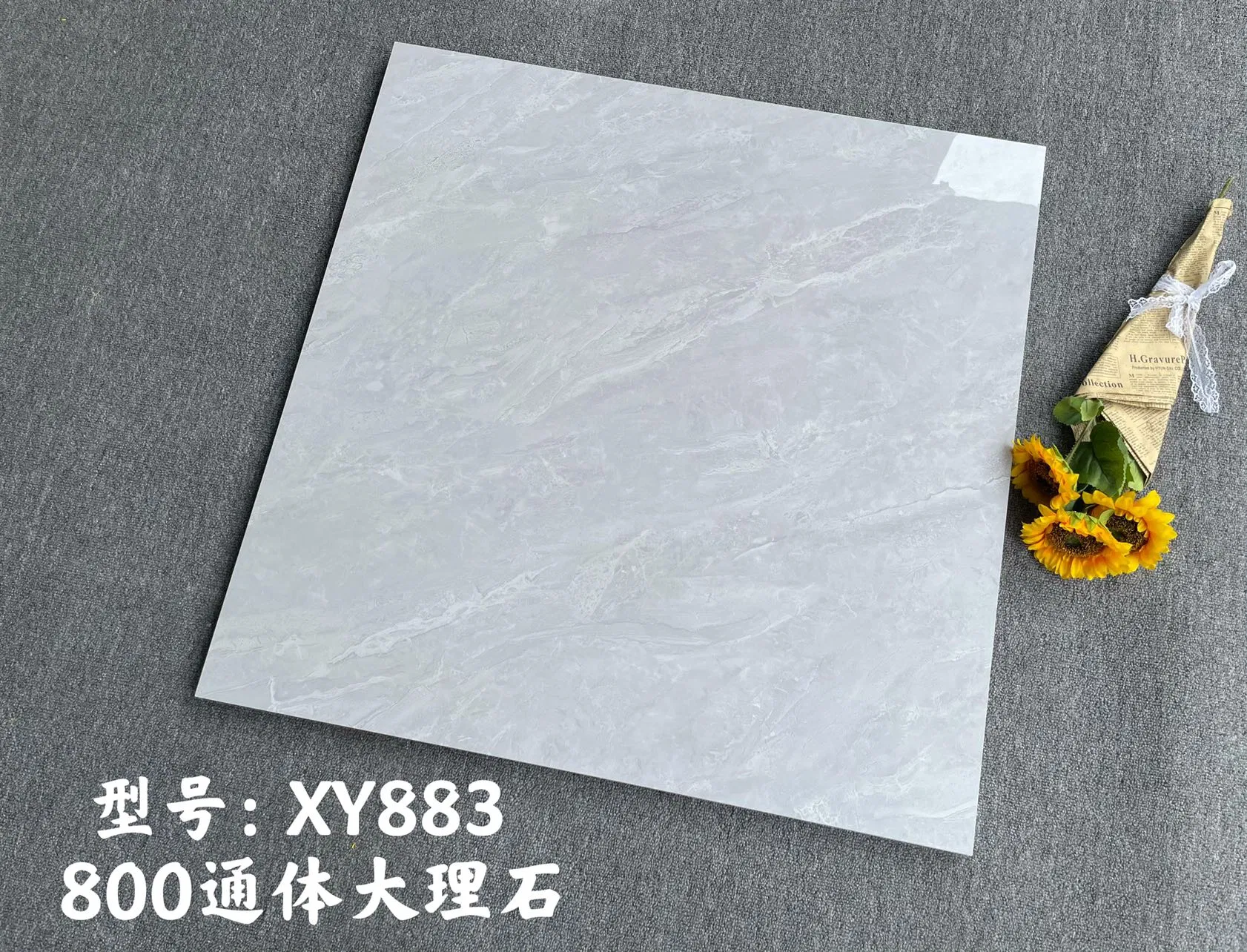 China Guangdong Ceramic Marble Texture Floor Living Room Modern Gray 800*800 Bedroom Brick Marble Porcelain Stair Tile Non-Slip Marble