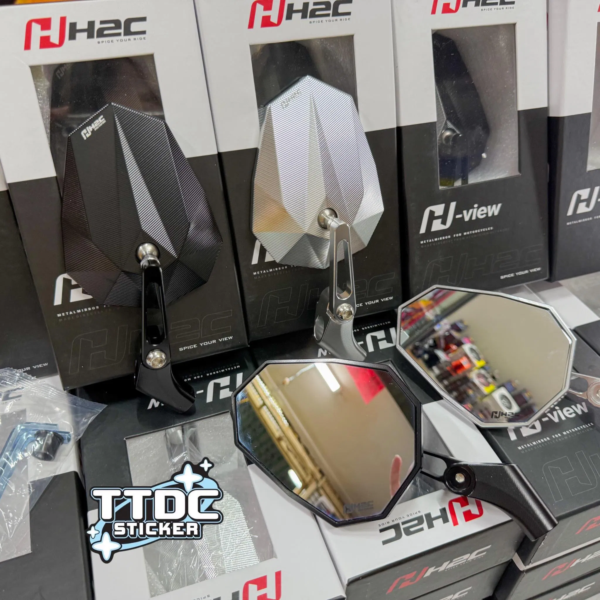H2C CNC Motorcycle Side Rearview Mirror