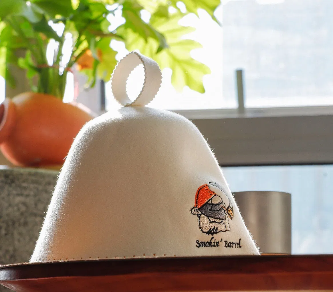 Custom Felt Wool Hat for Sauna Anti Heat Bath Head Cap Wool Felt Sauna Hat