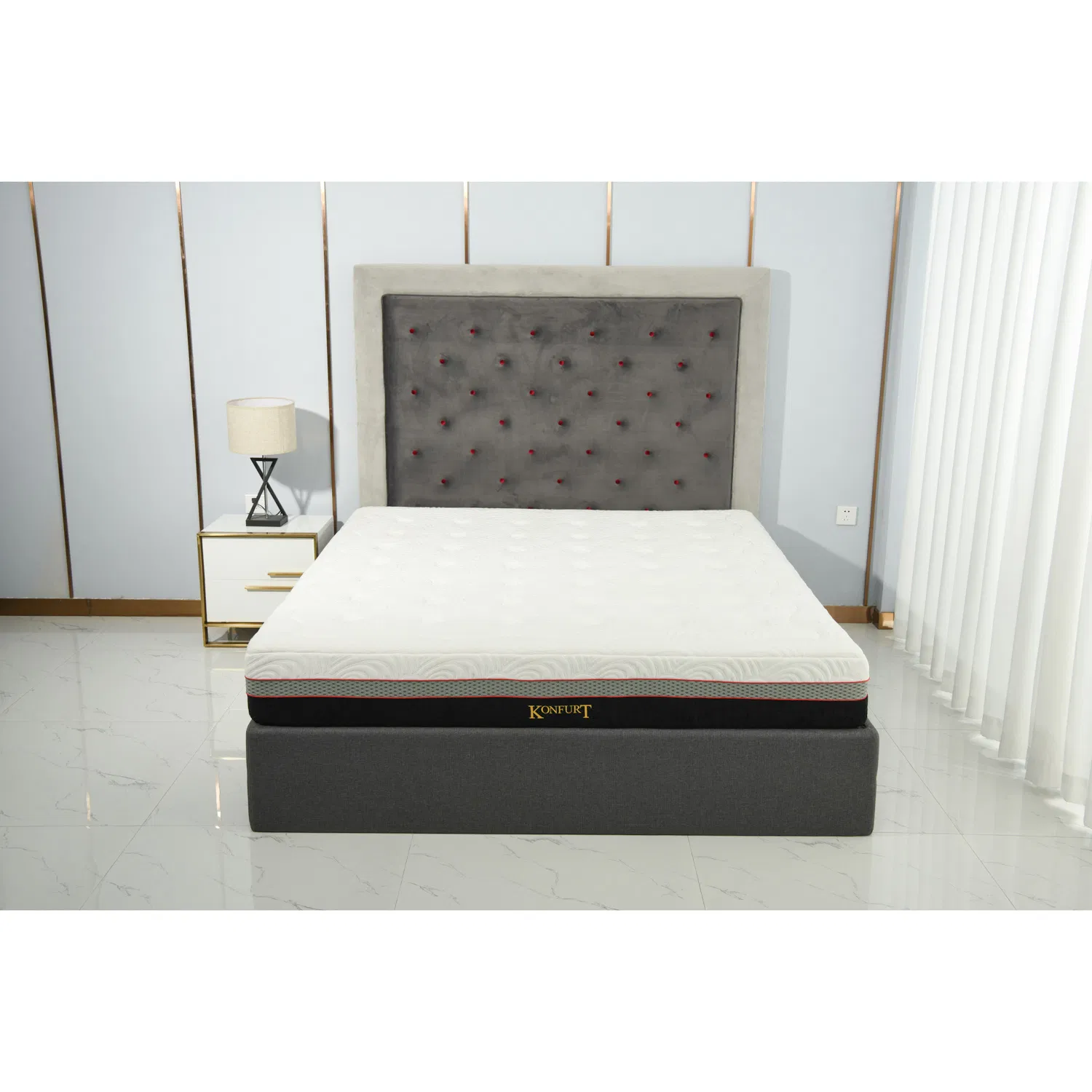 Euro Top King Size Hybrid Pocket Coil Spring Memory Foam Mattress