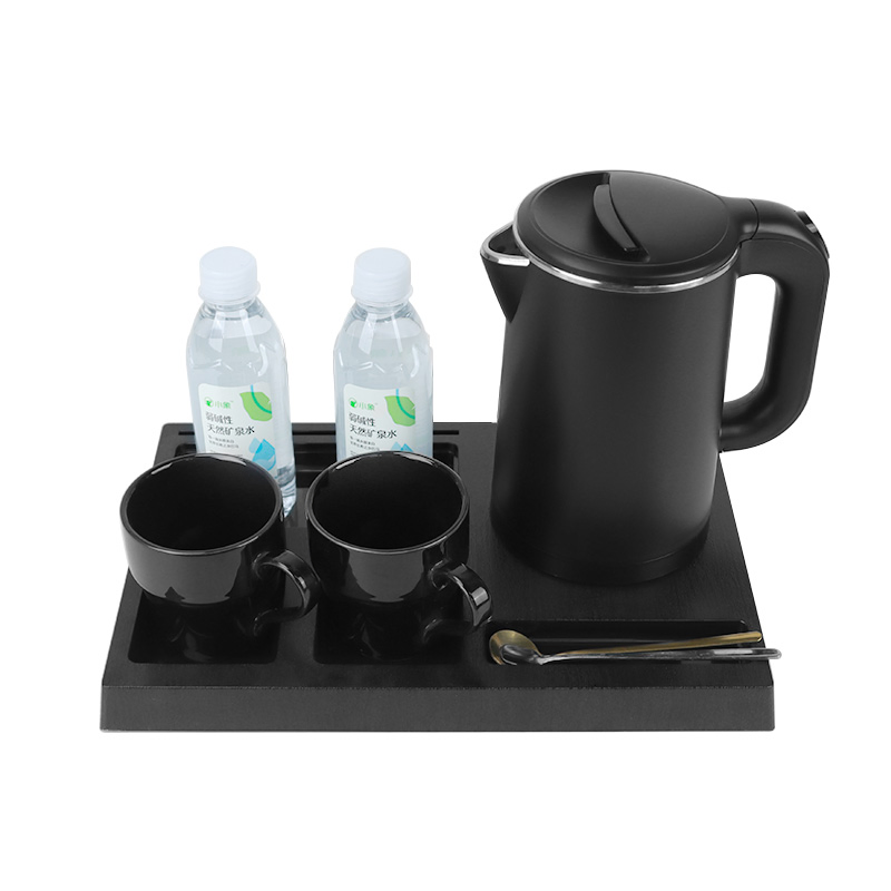 Sleek 1.0L Electric Kettle Set with Elegant Tray