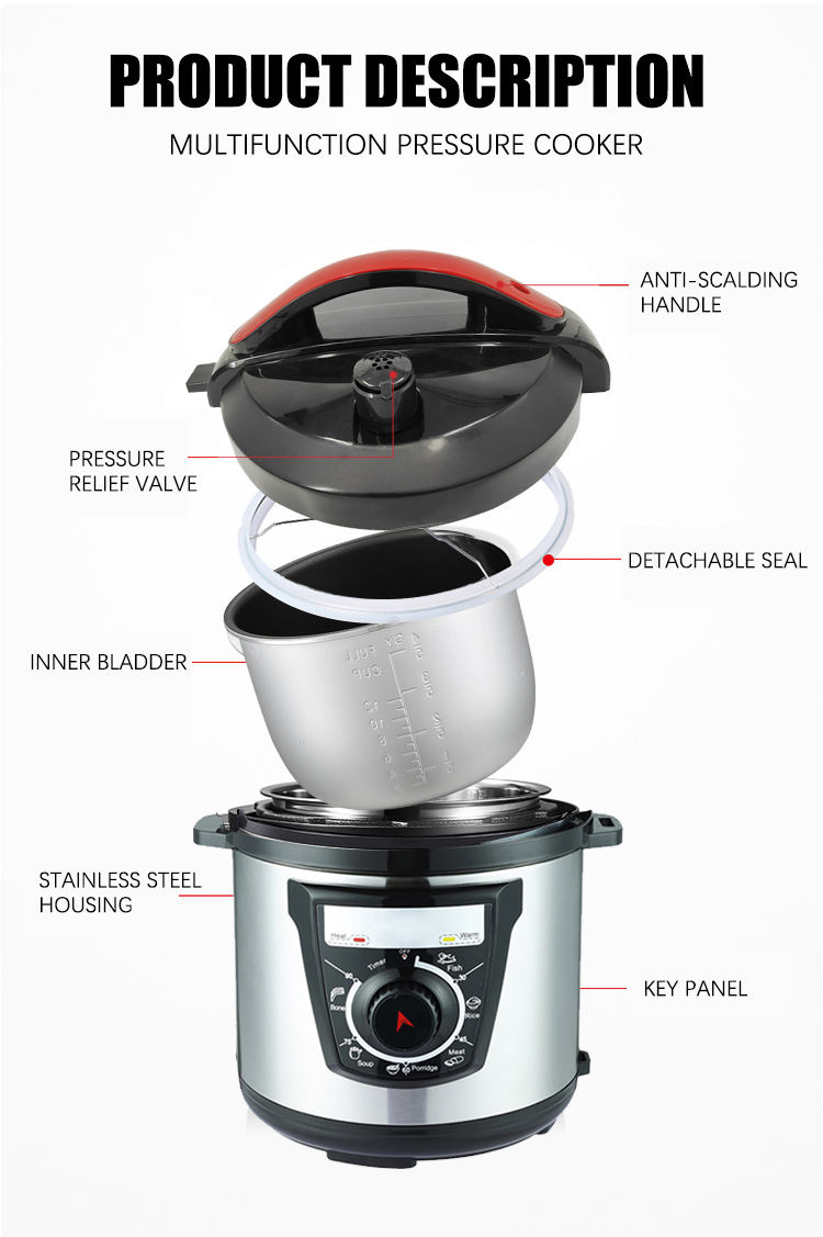 Home Use Electric Pressure Cookers 5lprofessiona Electric Rice Cooker with Time