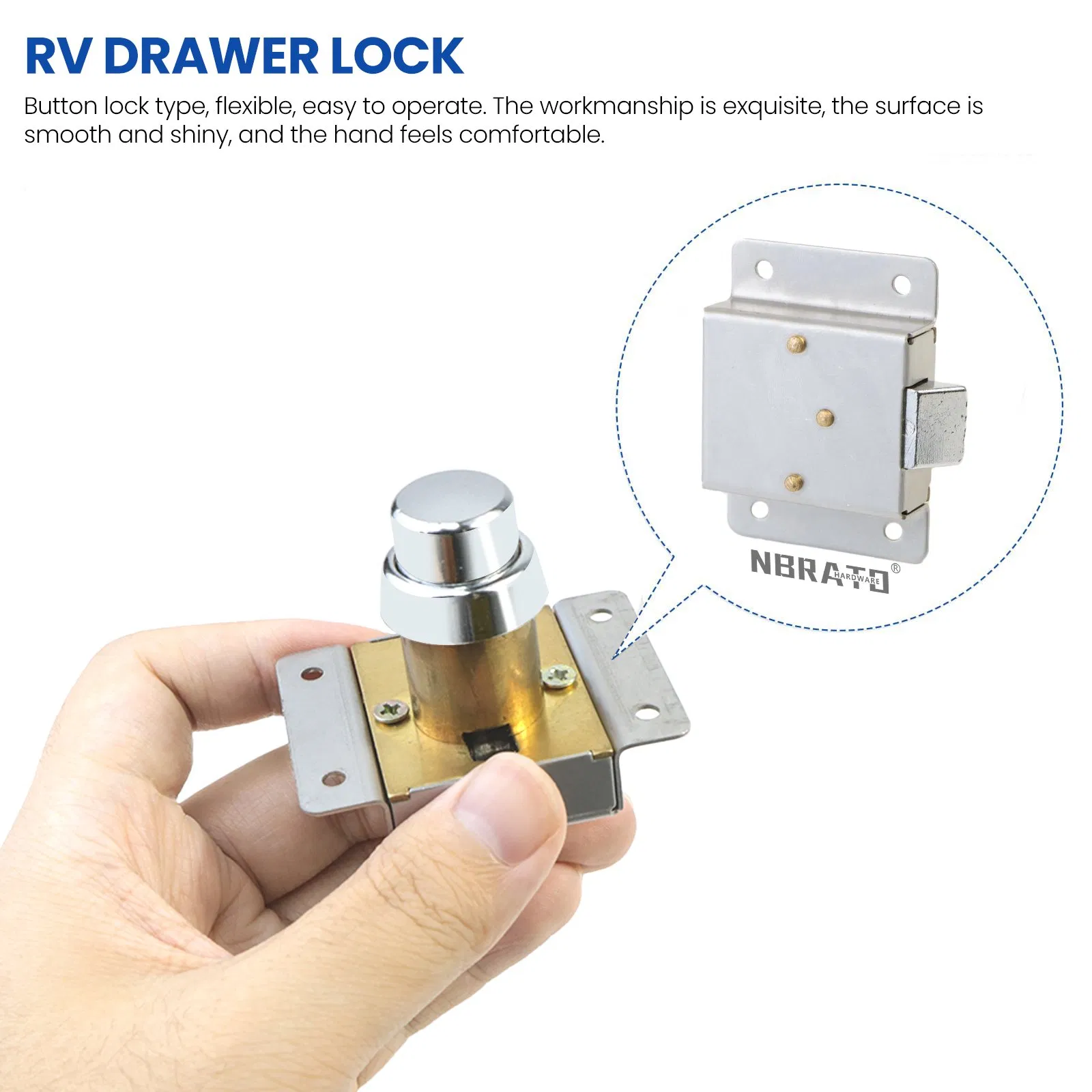 Yachts Motorhome Camper Caravan Keyless Push Button Latch Mechanical Push Button Lock