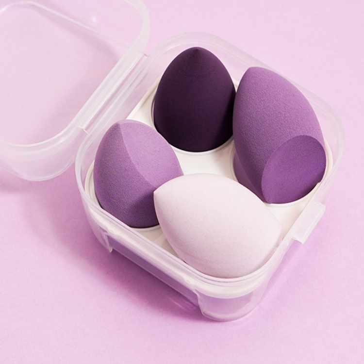 Custom 4 PCS/Set Latex Free Makeup Sponge Private Label Microfiber Large Blender Beauty Peach Puff Sponge Case Holder Packaging