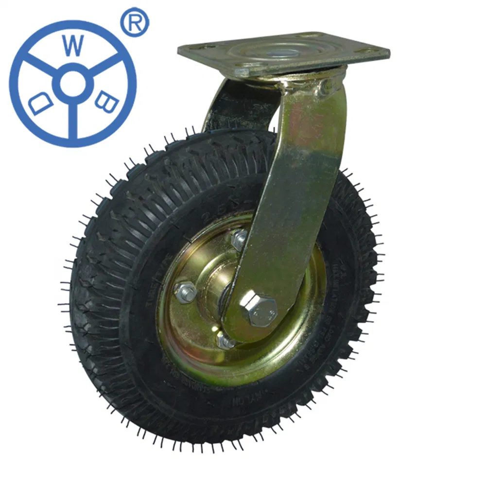 4 5 6 8 Inch Swivel Wheel Pneumatic Caster Wheels Black Rubber Wheels Heavy Duty Trolley Wheels