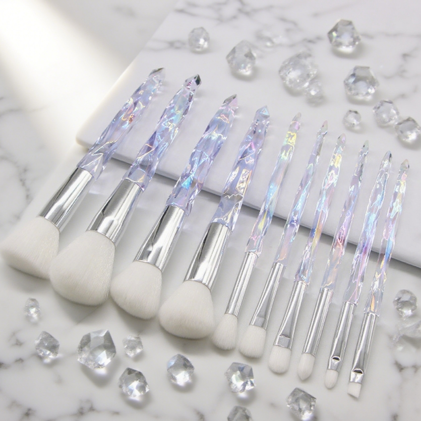 New Makeup Beginner Luxury Crystal Power Makeup Brush Set for Women