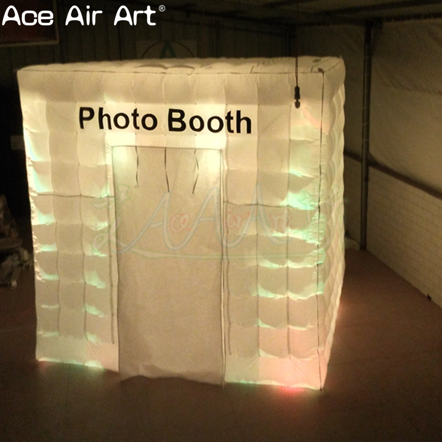 Customized Outdoor Colorful Inflatable Photo Booth with LED Lights Portable Party Tent