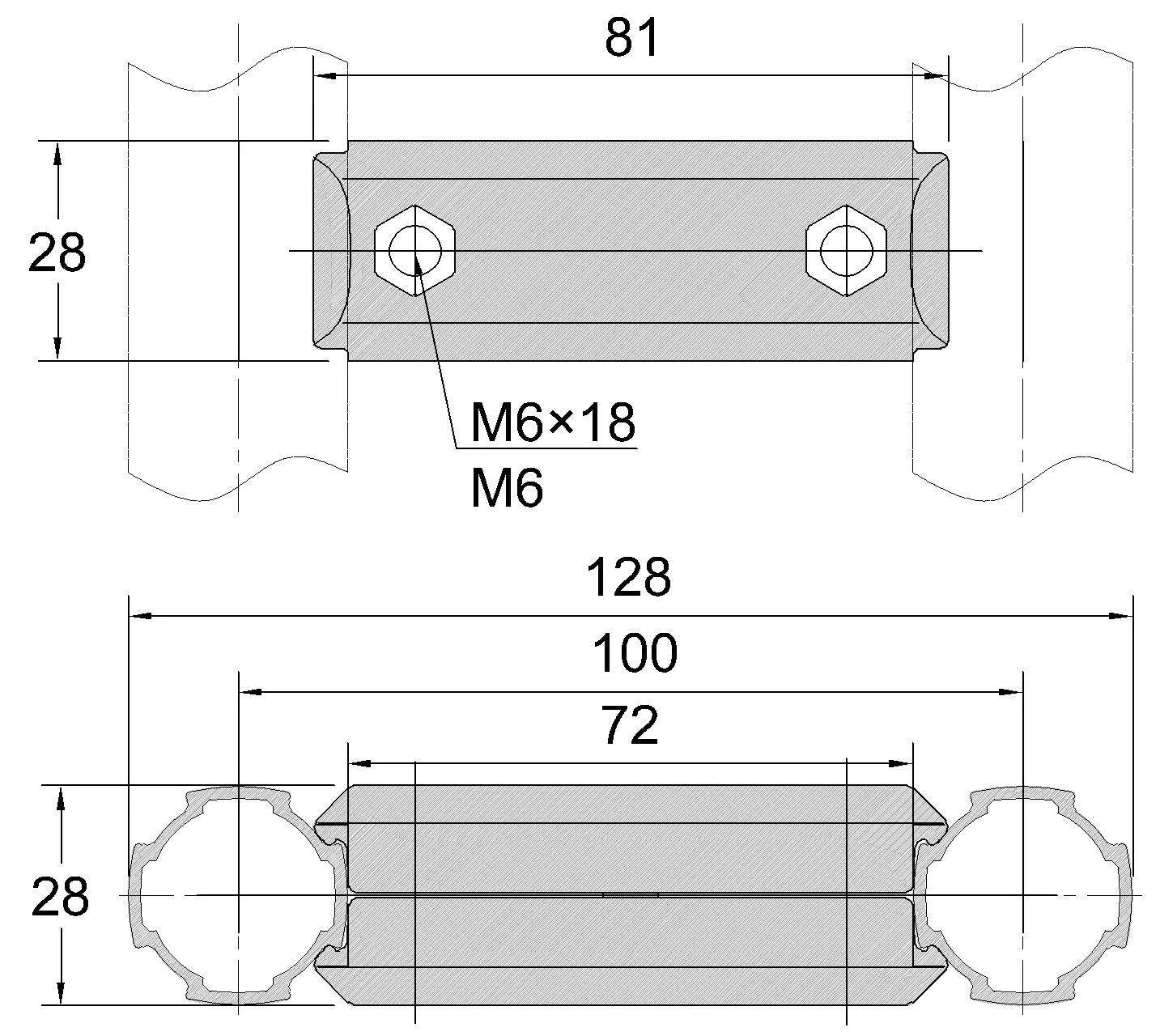 Aluminum Extrusion Joint Pipe Fitting Joint for Pipe System