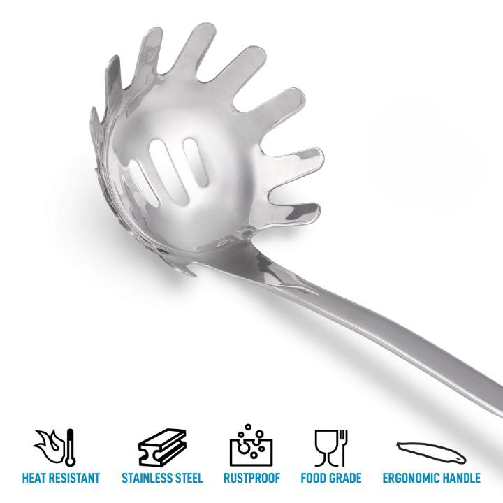 Kitchen Stainless Steel Pasta Spoon Heat Resistant Spaghetti Server Pasta Fork