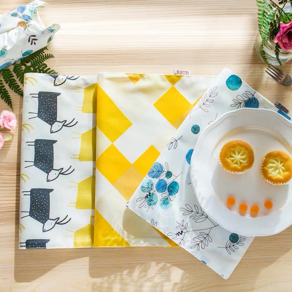 Wholesale 100% Cotton Linen Embroidered Logo Tea Towel Set Hanging Customized Printed Waffle Kitchen Towel