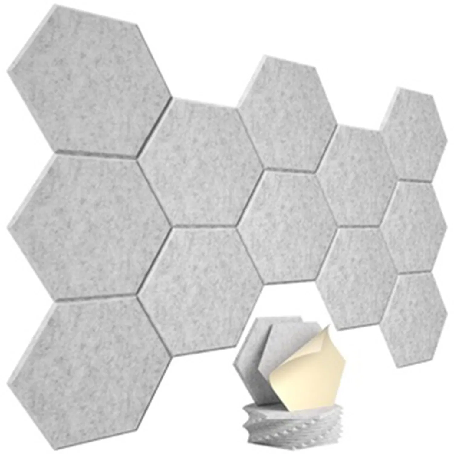Art Panel 3D Wall Felt Sound Insulation Decorative Hexagonal Polyester Fiber Office Felt Sound Absorption Board