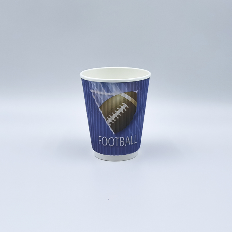 Биоразлагаемая бумажная чашка 8oz с рифлеными стенками