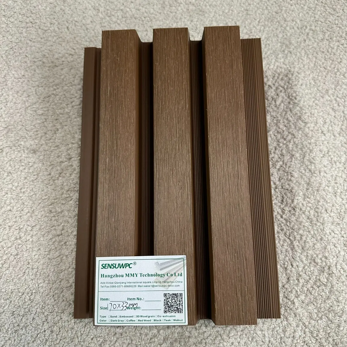 Natural Anti-Corrosion Wood Plastic Composite Facade Slat