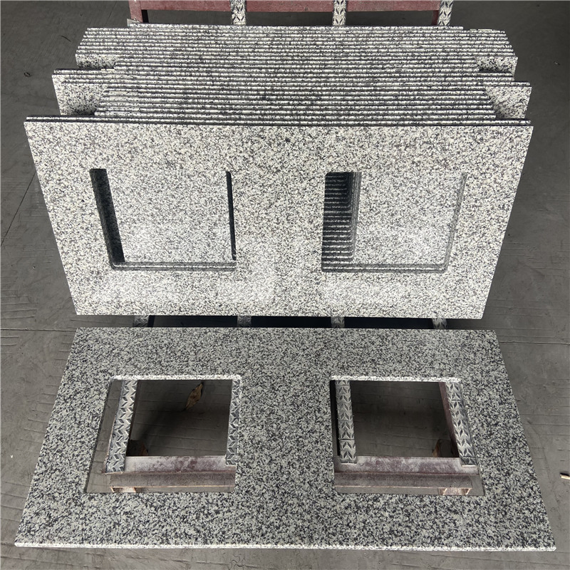 Factory Direct Custom Luna Pearl Granite Bathroom Vanity Tops for Hotel and Home