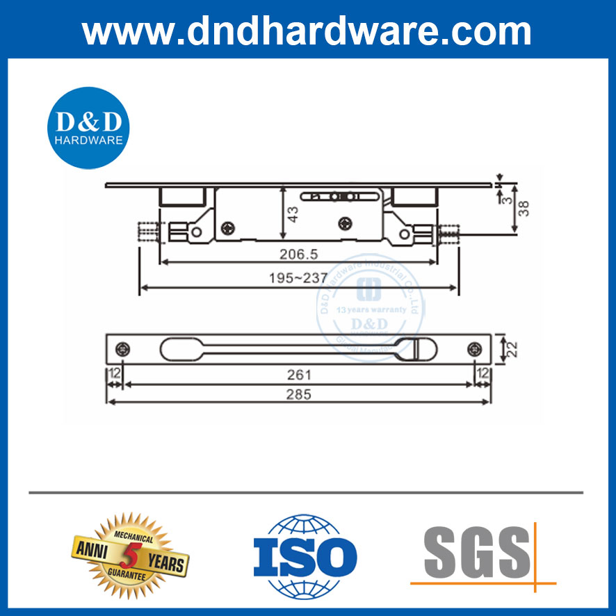 Hollow Metal Door Hardware Fitting Double Action Flush Door Bolt