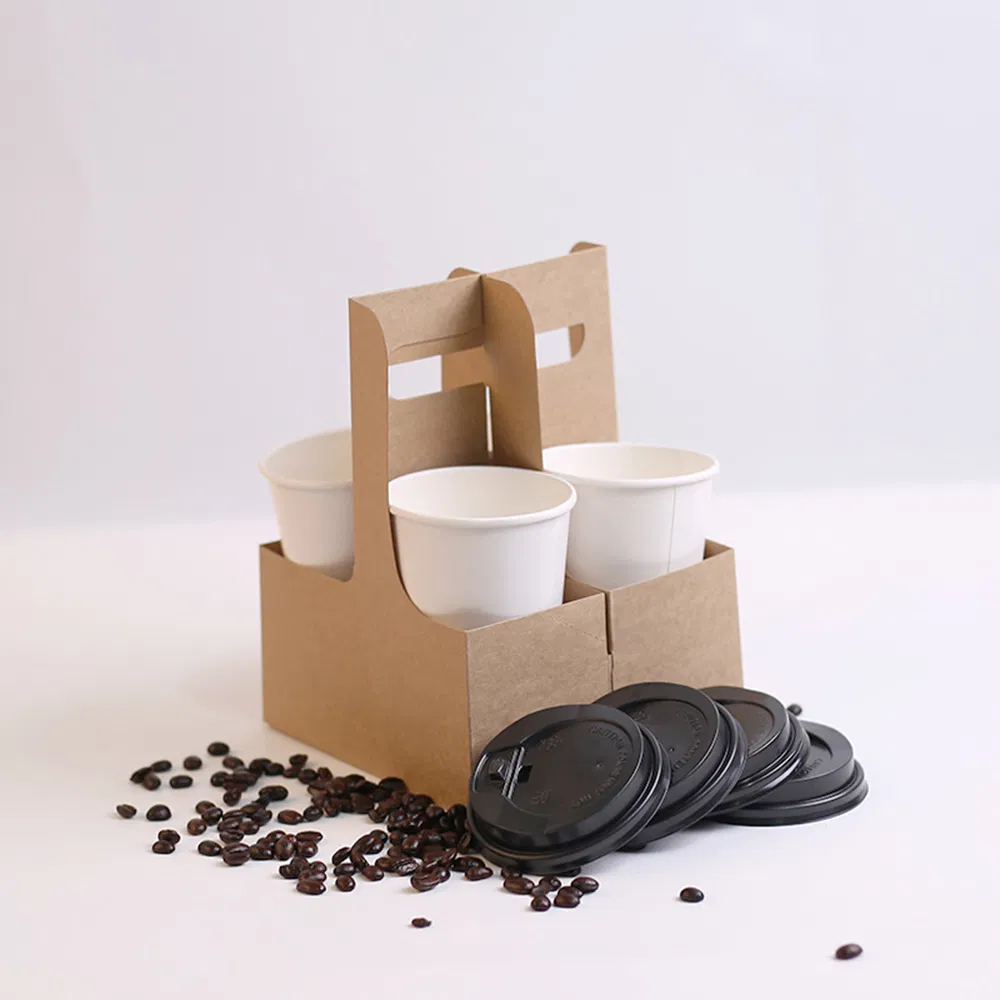 Eco Friendly Paper Cup Carrier Disposable Take Away Cardboard Paper Cup Holder