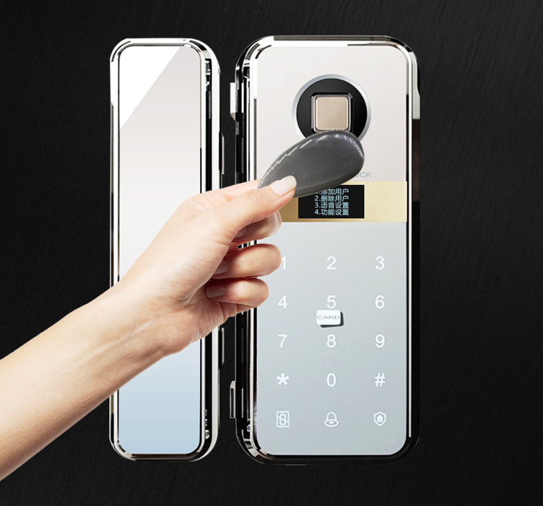 New Style Smart Fingerprint Rameless Glass Door Digital Lock