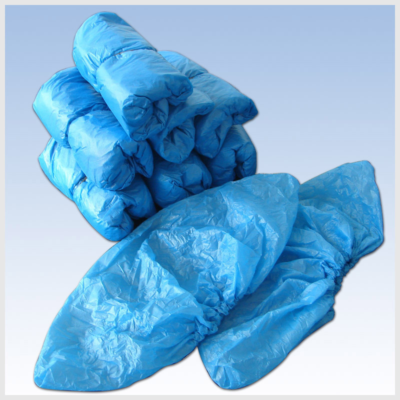 Blue Shoe Covers Disposable Polyethylene Medical Needed