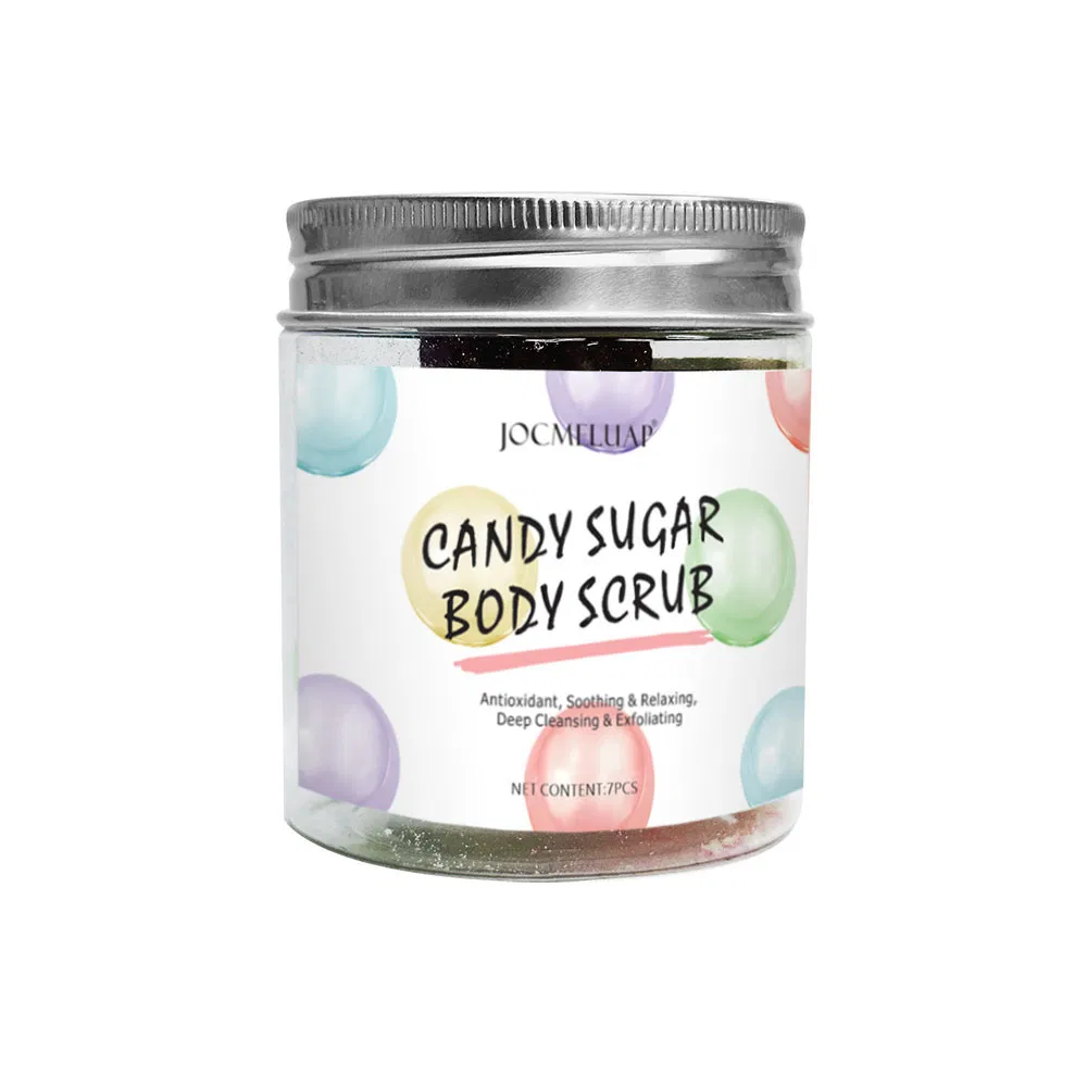 Custom Logo Smooth Skin Fruit Vegan Organic Fruit Candy Sugar Body Scrubs Cubes Body Sugar Ball