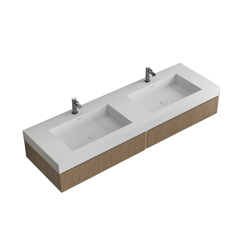 Двойная раковина для ванной из искусственного камня, белая