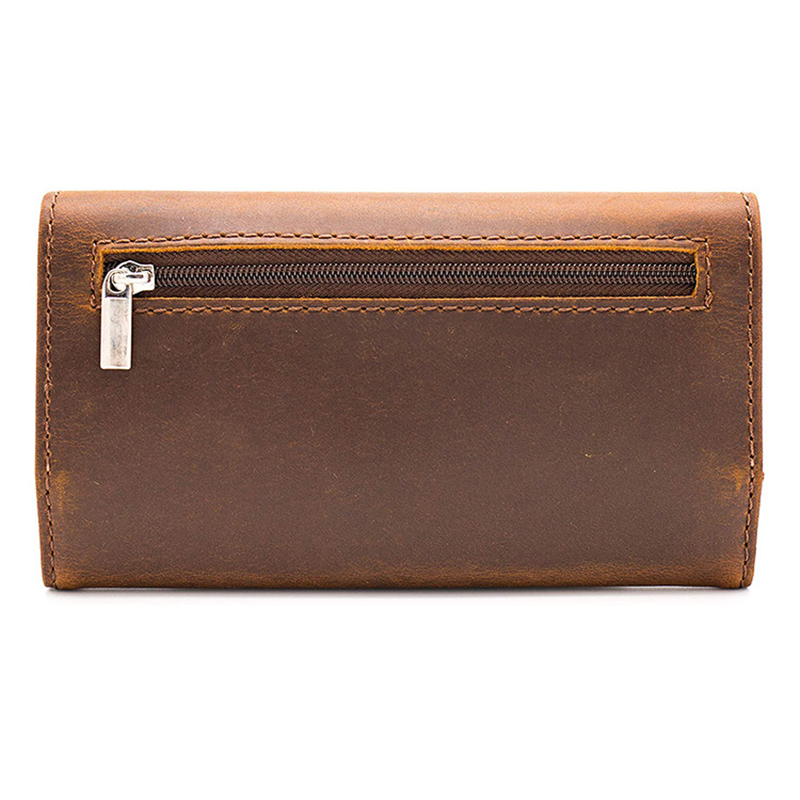 Eg1009 Wholesale Crazy Horse Packaging Resealable Custom Empty Smoking Rolling Pouches Cigarette Roll up Bag Leather Tobacco Pouch