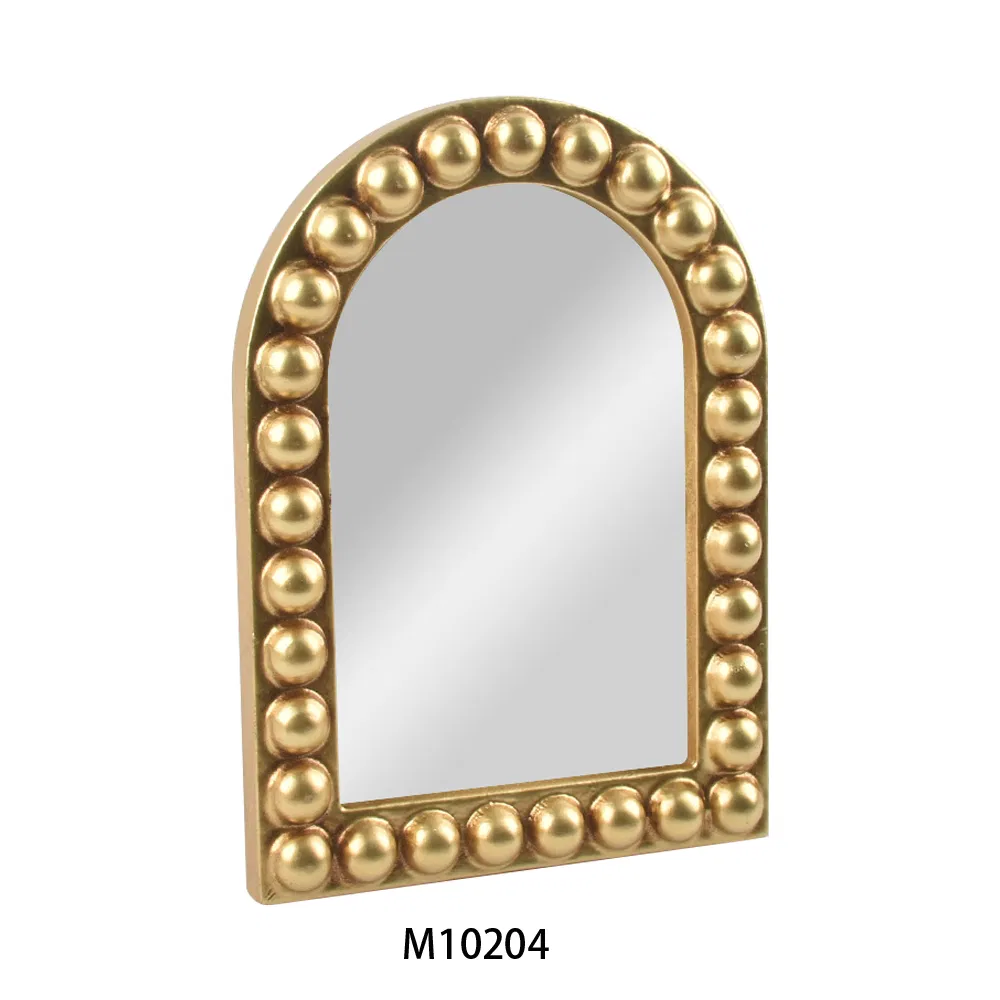 Wooden Squiggle Natural Color Wall Hanging Decorative Mirror for Living Room Bedroom