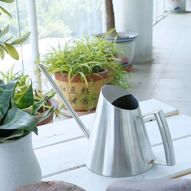 Stainless Steel Watering Pot Gardening Potted Small Watering Can Use Handle Perfect for Watering Flower Plants Shower for Garden