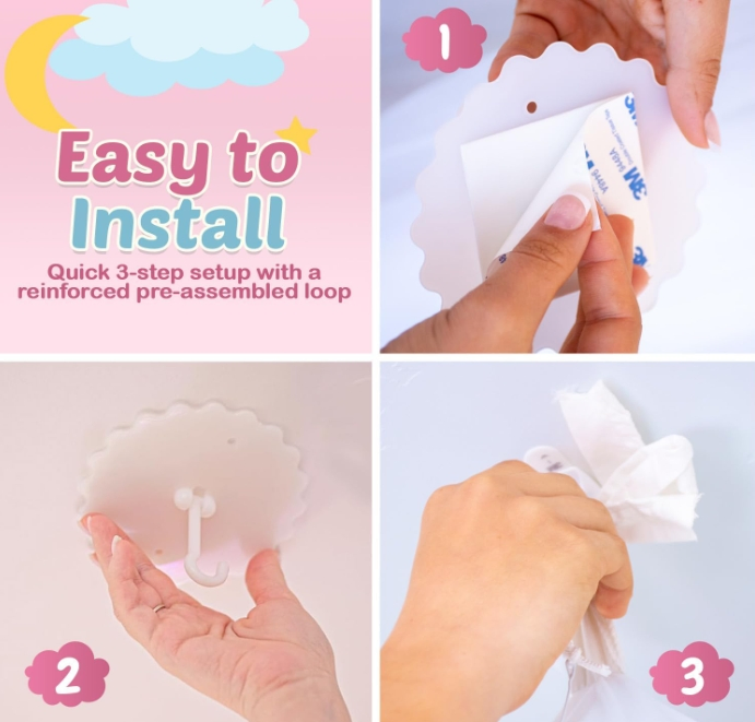 Princess Canopy Bed for Girls Pink Bed Canopy with Glowing Star Kids Canopy Bed for King Queen Twin Size Bed Mosquito Net Canopy