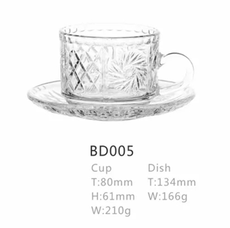 Clear Glass Mugs, Drinking Glass Cup, Clear Glass Coffee Mug, Engraved Glass Cup and Saucer, Coffee Glass