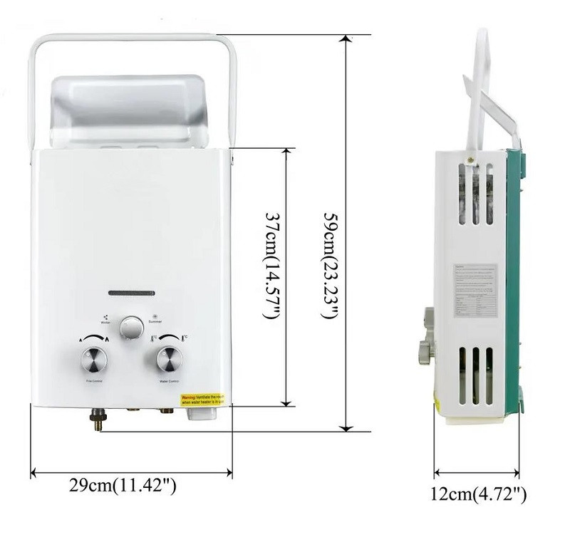 Small Portable Camping LPG Tankless Instant 3V Gas Hot Water Heater