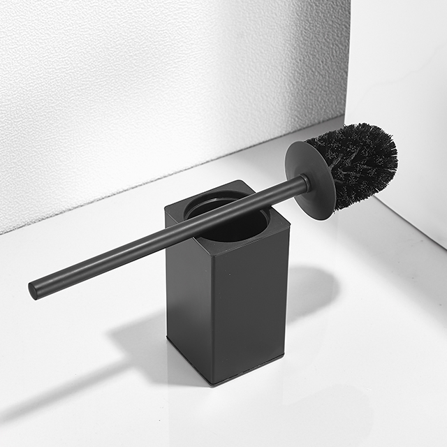 Quality SUS304 Floor Stand Luxury Squae Design Toilet Brush Holder (NC9896-MB)