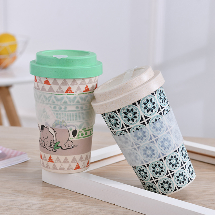 350ml Eco-Friendly Reusable Bamboo Wooden Plant Fiber Coffee Mugs Cups Biodegradable Cups for Camping