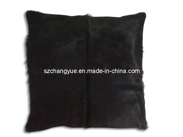 Natural Leather Cowhide Patch Pillow Without Fillings