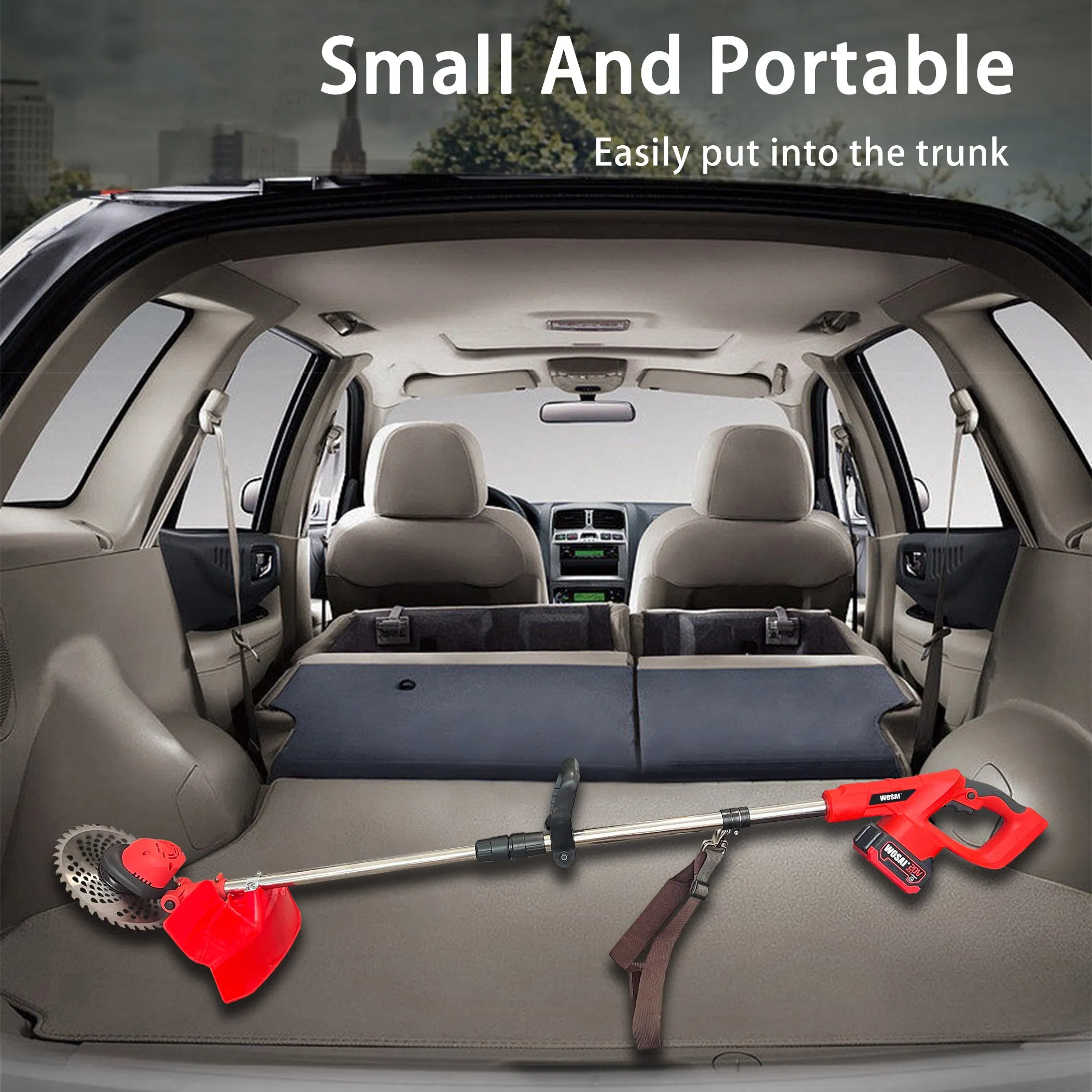 Wosai 21V Electric Lawn Mower Folding Handle Cordless Lawn Mower