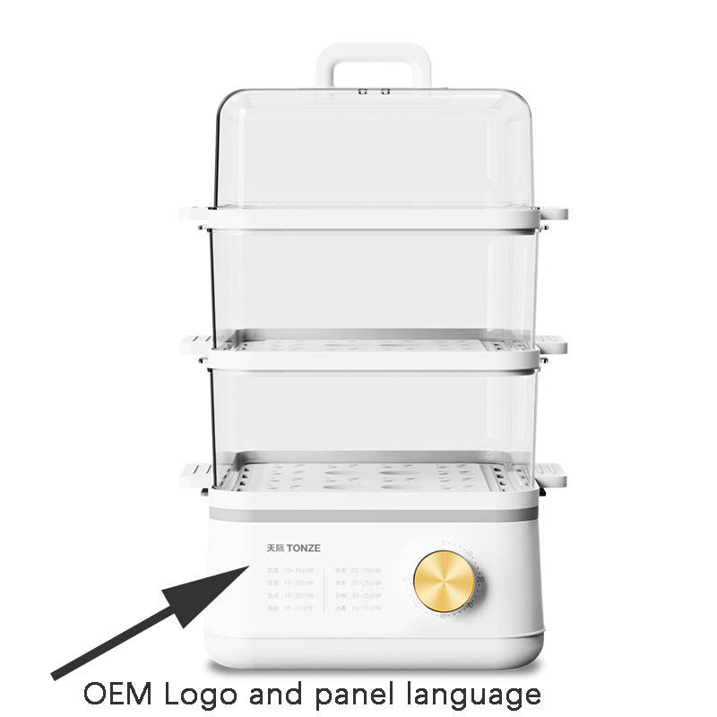 Tonze Factory Produced 12 L Electric Food Steamer BPA Free 3 Layer Food Steamer