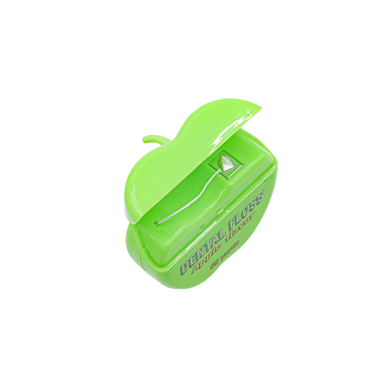 50 Meters Waxed Mint Flavor Nylon Dental Floss Factory Apple Style Dental Floss Dispenser