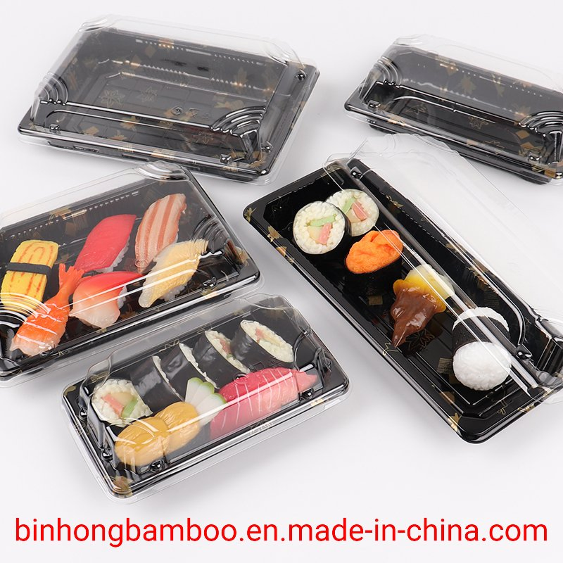 Disposable Custom Logo Plastic Sushi Box with Lid