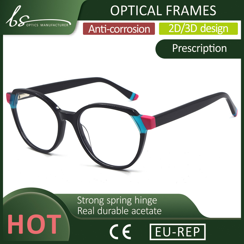 Hot Sale Acetate Round Custom Optical Slim Thin Frame Designer Best Eyewear for Women