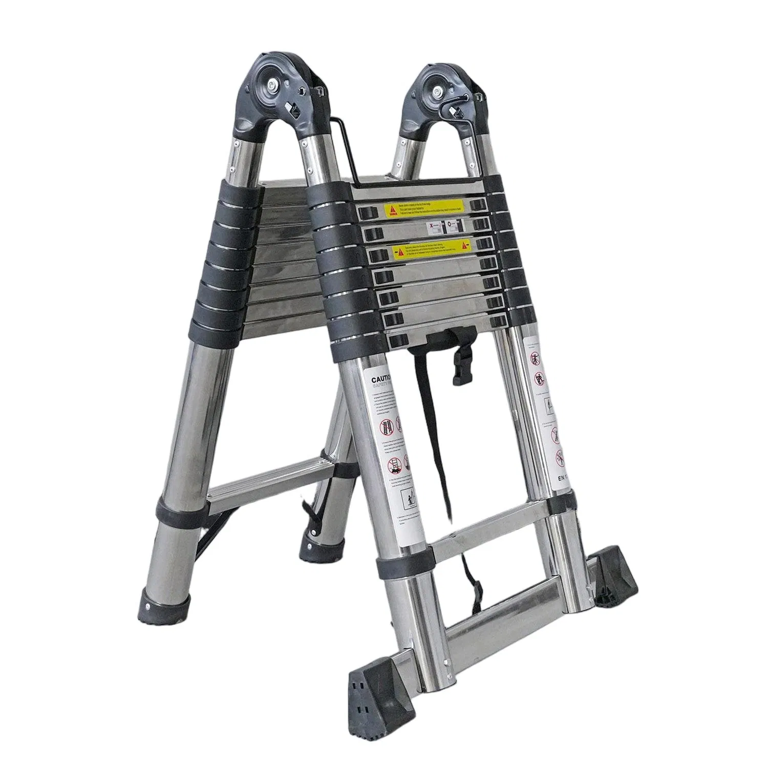 Non-Insulated Heavy-Duty Retractable Stainless Steel Ladder with Wide Steps for Stability