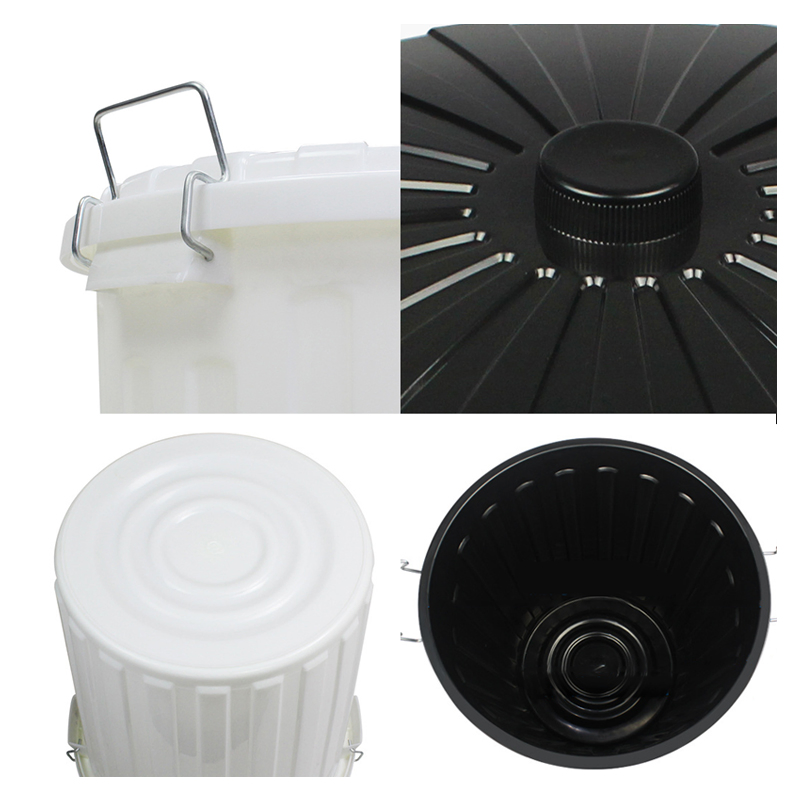 Large Outdoor Plastic Waste Bin with Handle Cover Rubbish Bin for Warehouse