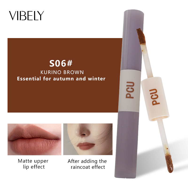 2-in-1 High Pigment Cosmetics Waterproof Liquid Lipstick Mirror Plumper Matte Lipgloss