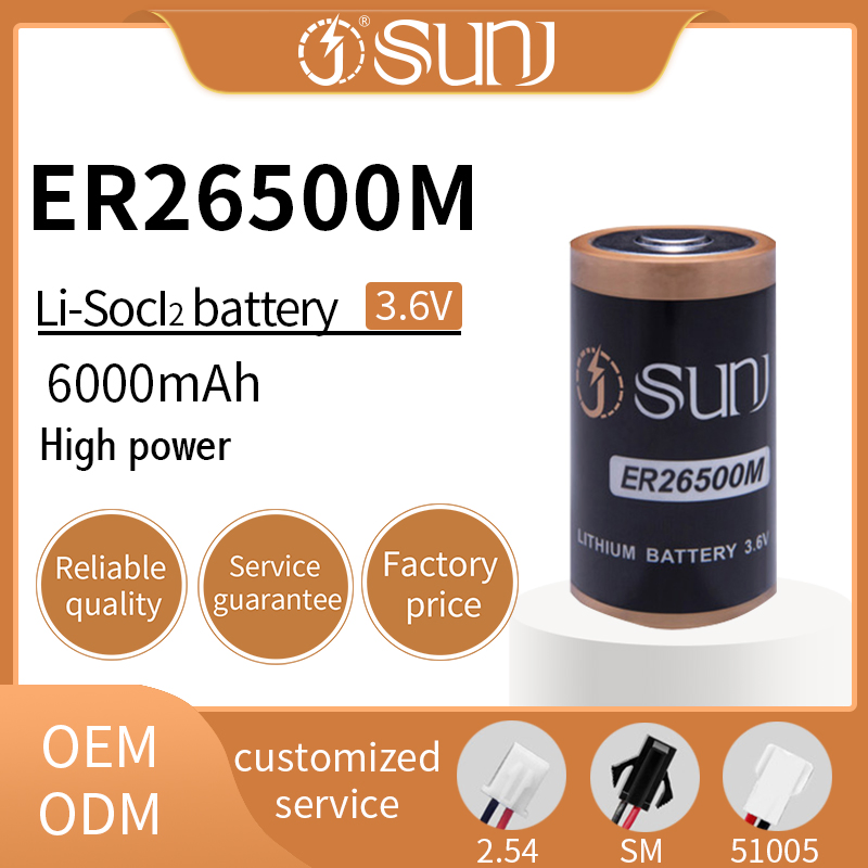 Gas Meter High Energy Density 3.6V Battery Er26500m Lisocl2 Lithium Battery